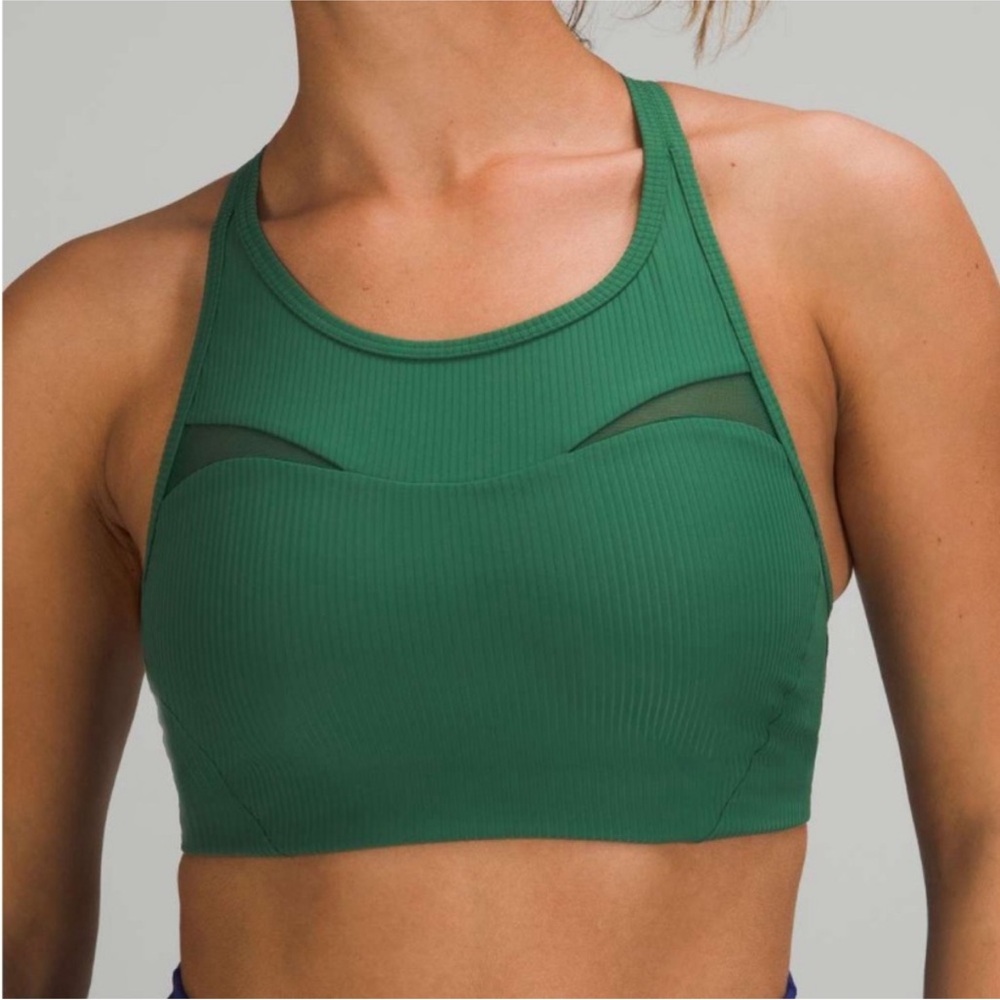 Lululemon Athletic Ribbed Mesh High Neck Racerback Bra